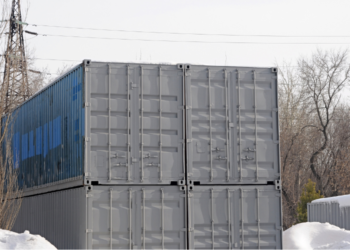 snowy containers for winter storage